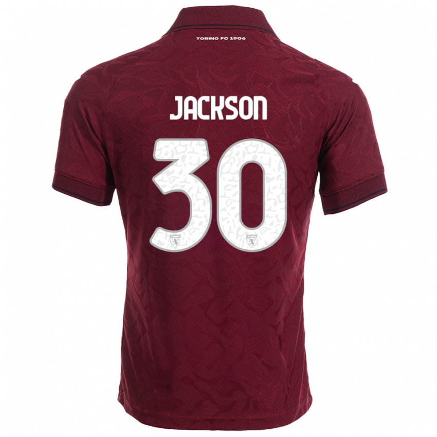 גברים מייקל ג'קסון #30 בורגונדי לבן ג'רזי ביתית 2025/26 חולצה קצרה