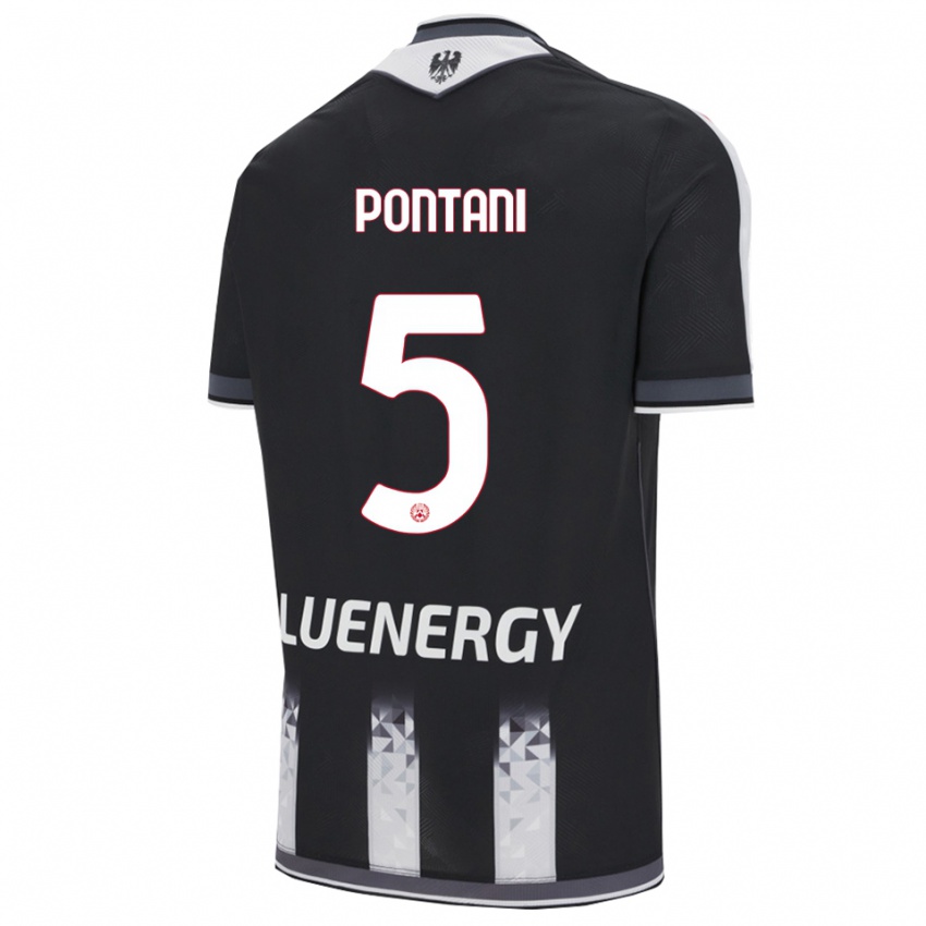 גברים Leonardo Pontani #5 שחור לבן ג'רזי ביתית 2025/26 חולצה קצרה