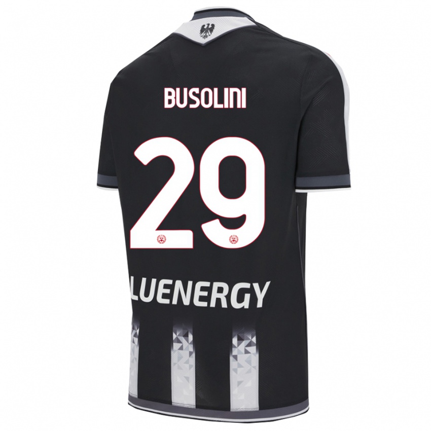 גברים Alessandro Busolini #29 שחור לבן ג'רזי ביתית 2025/26 חולצה קצרה