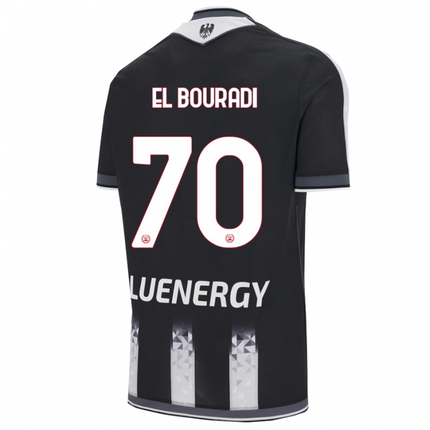 גברים Walid El Bouradi #70 שחור לבן ג'רזי ביתית 2025/26 חולצה קצרה