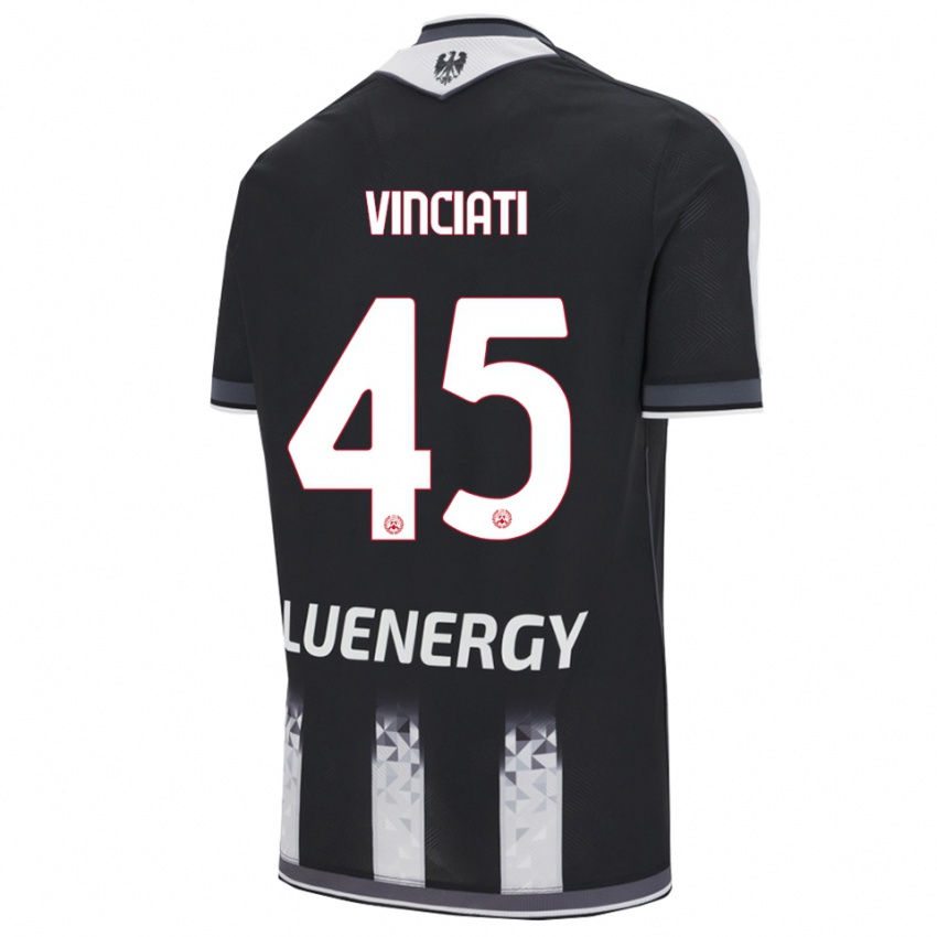גברים Giulio Vinciati #45 שחור לבן ג'רזי ביתית 2025/26 חולצה קצרה