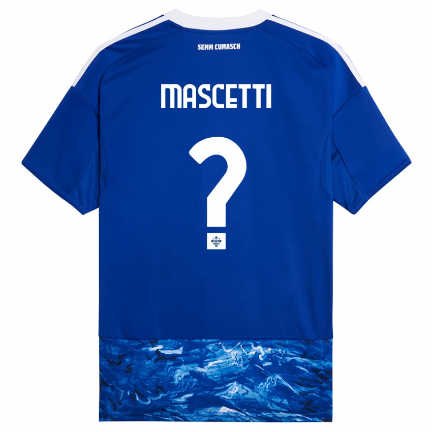גברים Francesco Mascetti #0 כחול לבן ג'רזי ביתית 2025/26 חולצה קצרה