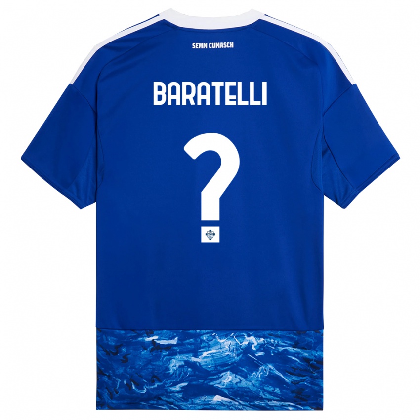 גברים Mattia Baratelli #0 כחול לבן ג'רזי ביתית 2025/26 חולצה קצרה