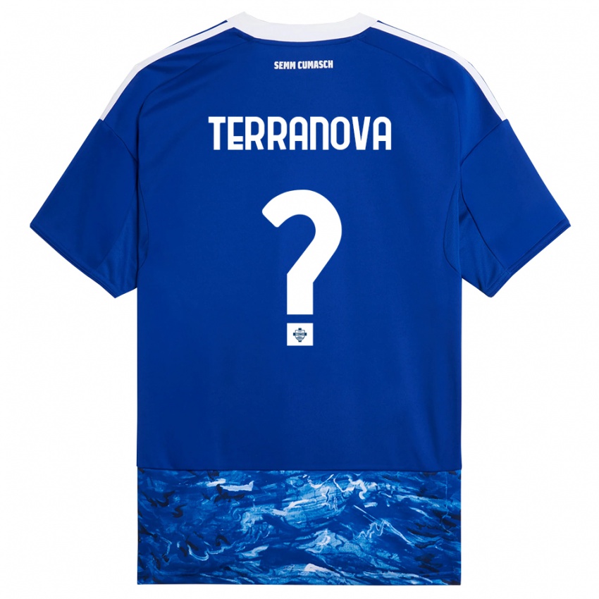 גברים Mattia Terranova #0 כחול לבן ג'רזי ביתית 2025/26 חולצה קצרה