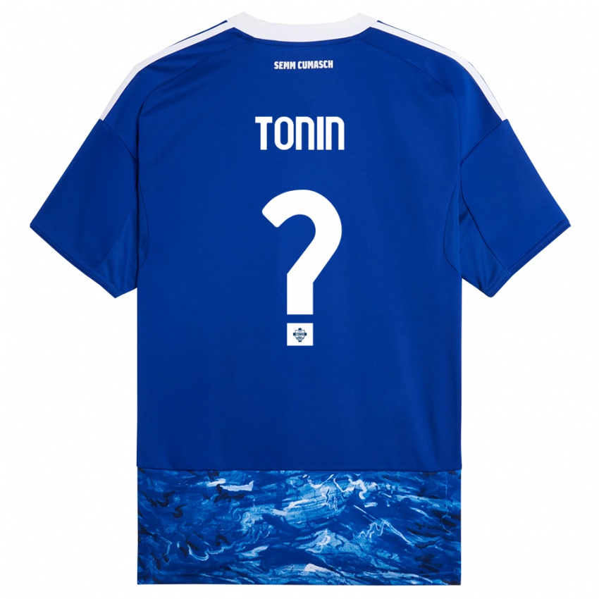 גברים Andrea Tonin #0 כחול לבן ג'רזי ביתית 2025/26 חולצה קצרה