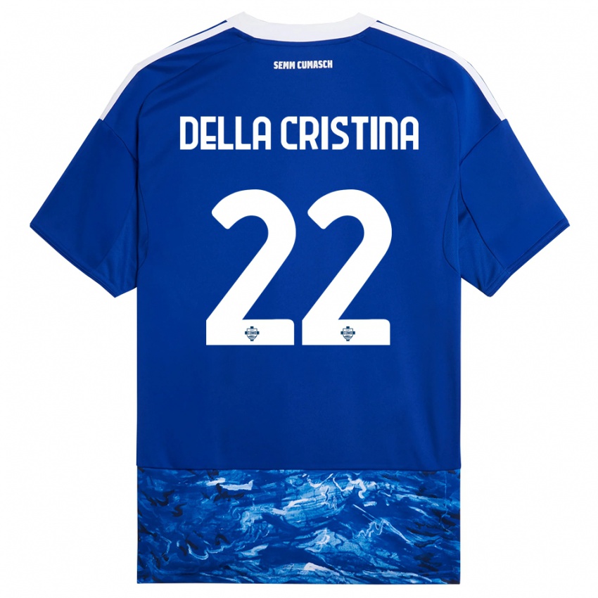 גברים Stefano Della Cristina #22 כחול לבן ג'רזי ביתית 2025/26 חולצה קצרה