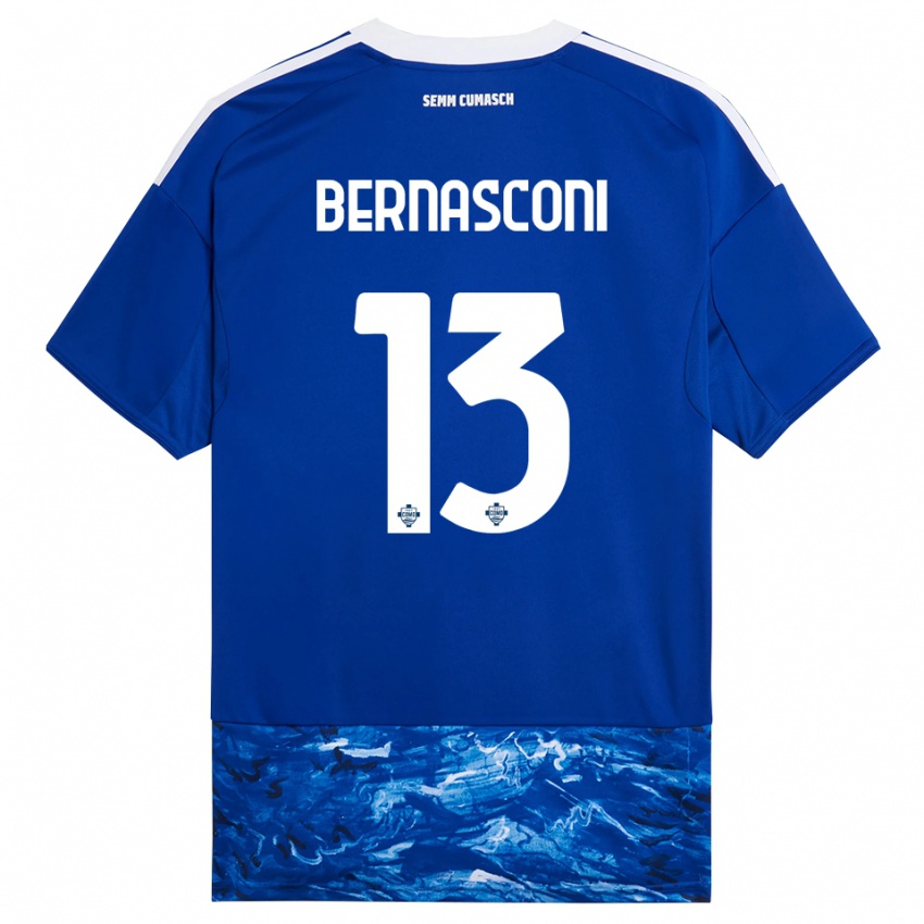 גברים Enea Bernasconi #13 כחול לבן ג'רזי ביתית 2025/26 חולצה קצרה