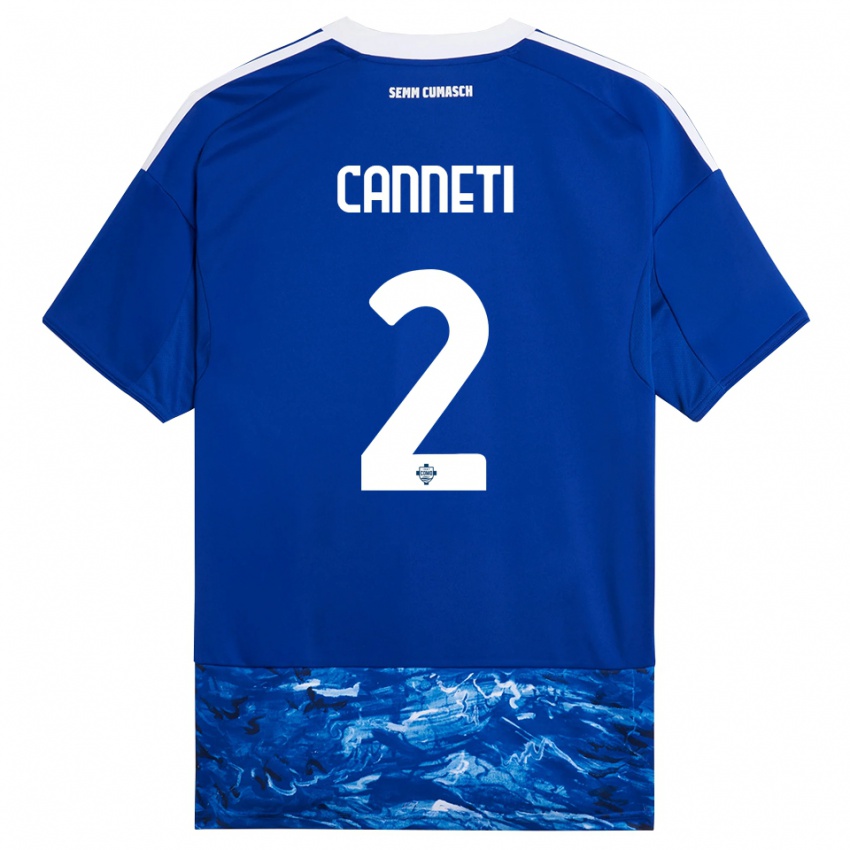 גברים Jacopo Canneti #2 כחול לבן ג'רזי ביתית 2025/26 חולצה קצרה