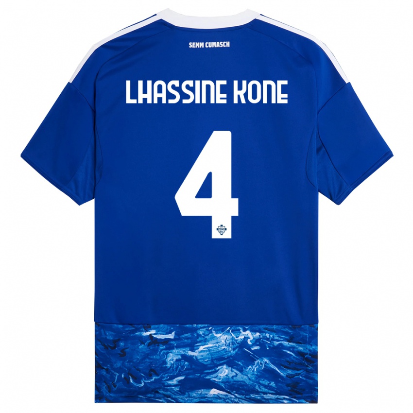 גברים Ben Lhassine Kone #4 כחול לבן ג'רזי ביתית 2025/26 חולצה קצרה