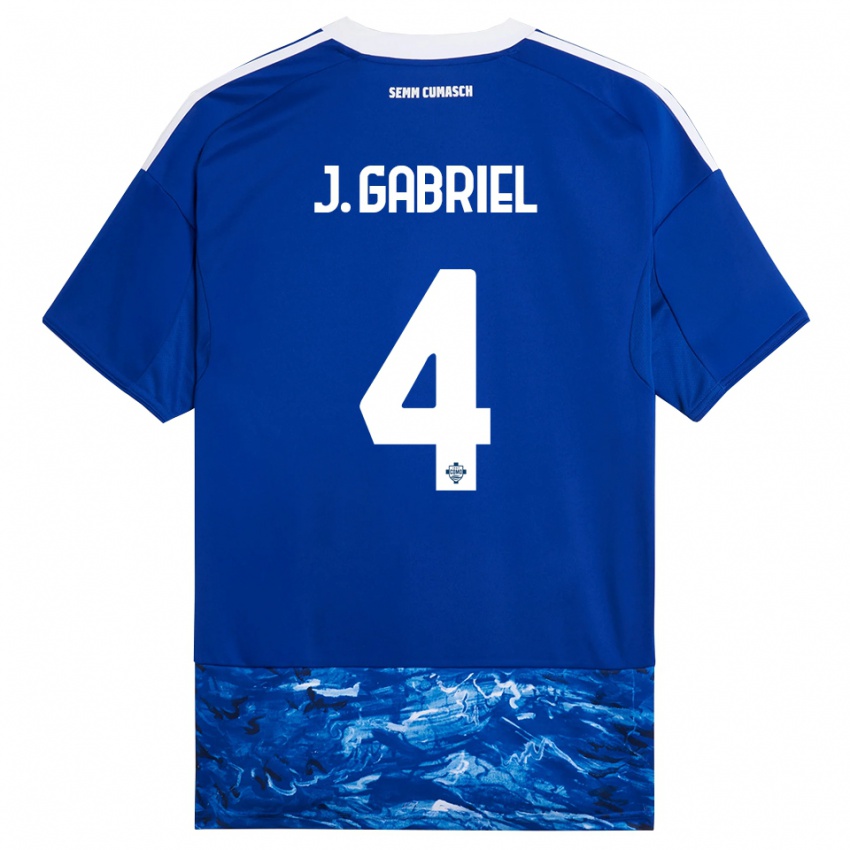 גברים João Gabriel #4 כחול לבן ג'רזי ביתית 2025/26 חולצה קצרה