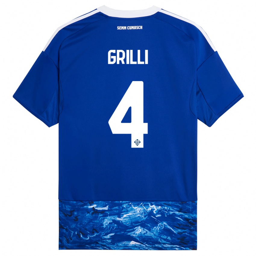 גברים Federico Grilli #4 כחול לבן ג'רזי ביתית 2025/26 חולצה קצרה