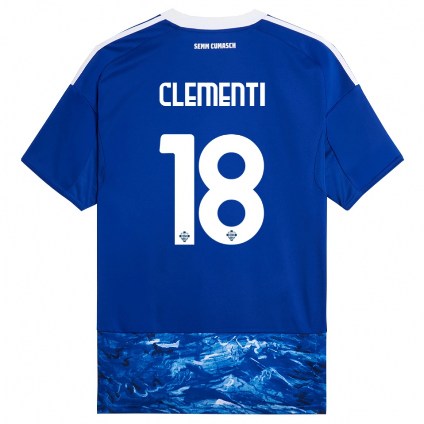 גברים Thomas Clementi #18 כחול לבן ג'רזי ביתית 2025/26 חולצה קצרה