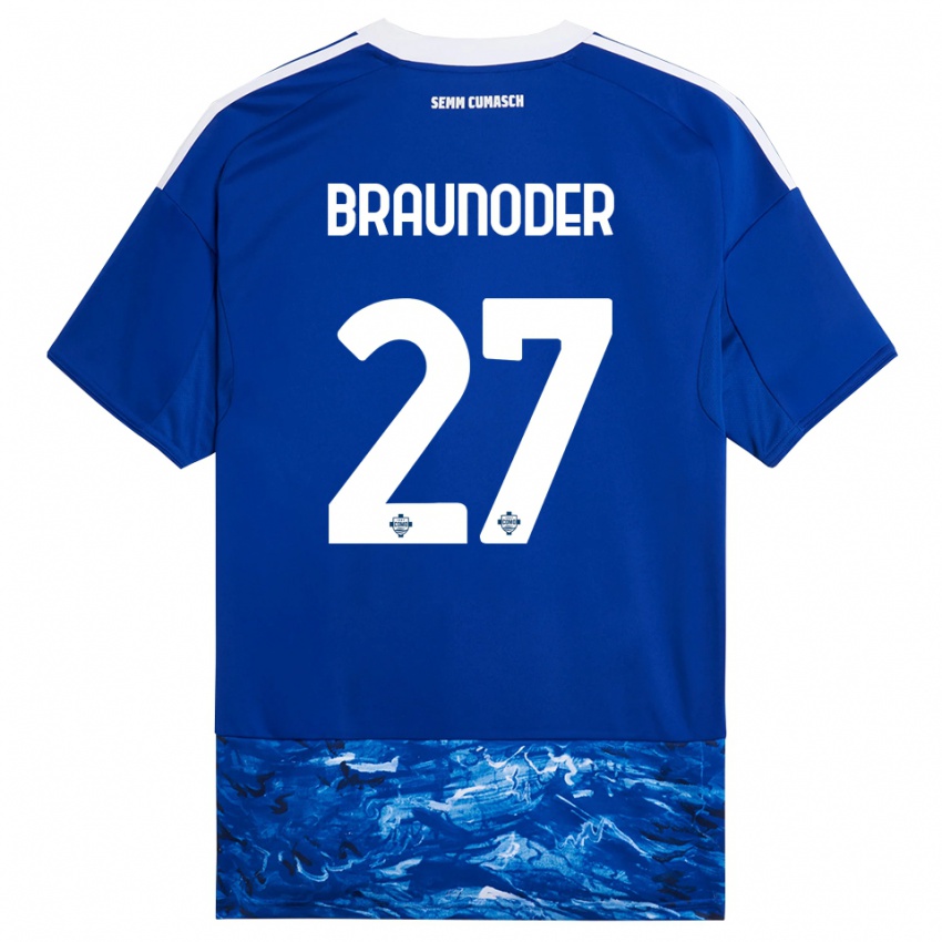 גברים Matthias Braunöder #27 כחול לבן ג'רזי ביתית 2025/26 חולצה קצרה