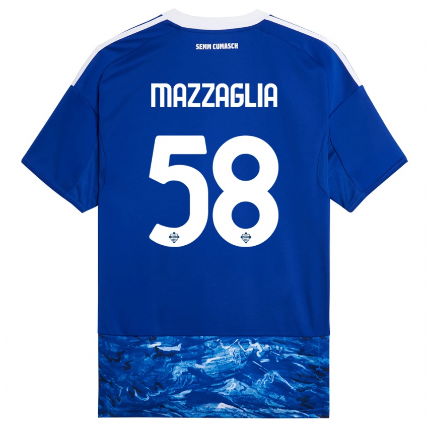 גברים Giuseppe Mazzaglia #58 כחול לבן ג'רזי ביתית 2025/26 חולצה קצרה