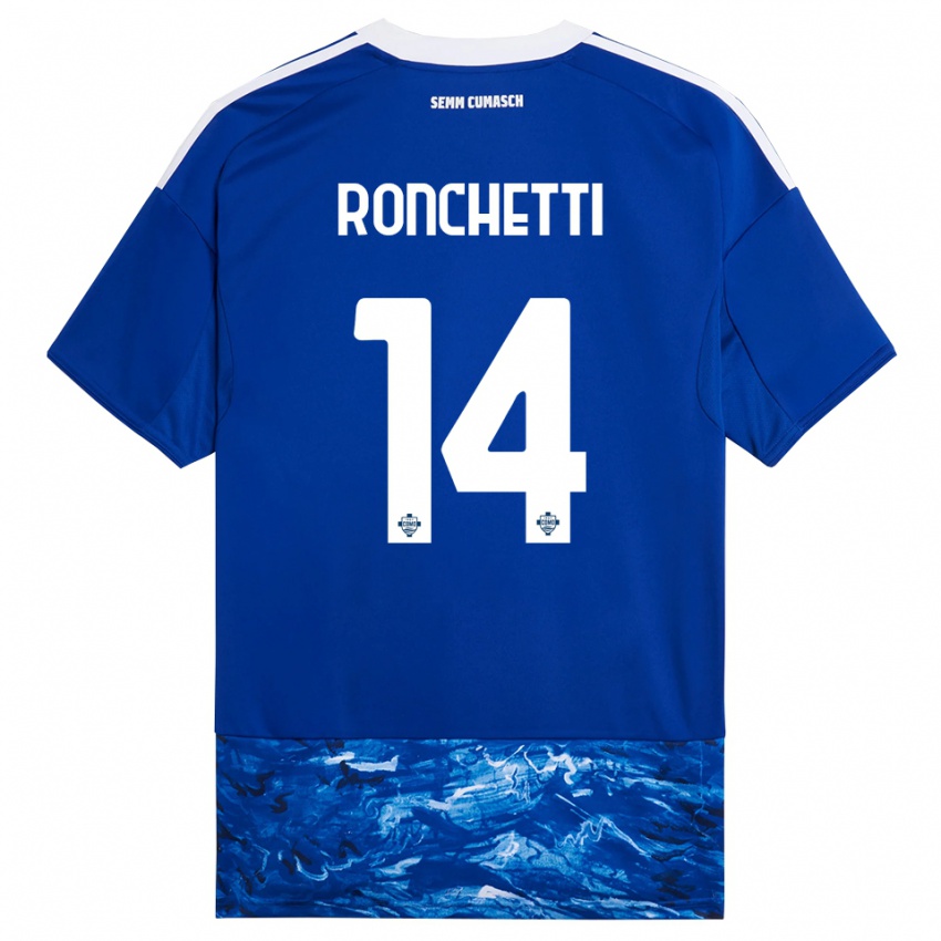 גברים Fabio Ronchetti #14 כחול לבן ג'רזי ביתית 2025/26 חולצה קצרה