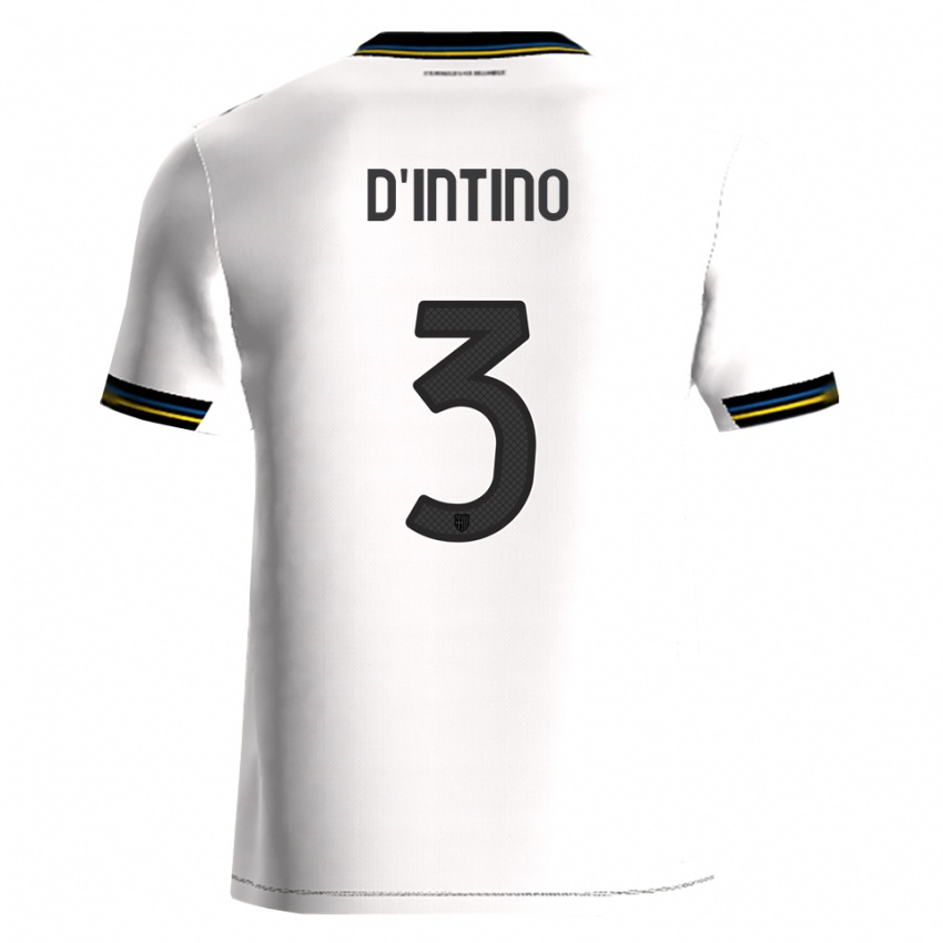גברים Roberto D'intino #3 לבן שחור ג'רזי ביתית 2025/26 חולצה קצרה