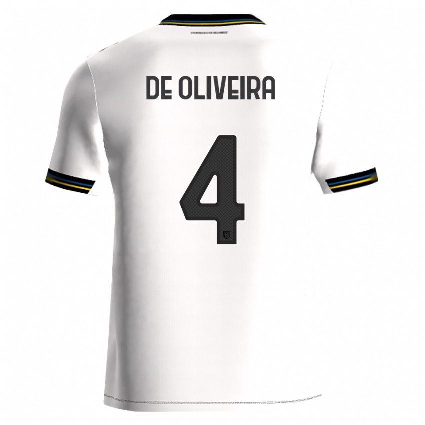 גברים Luca De Oliveira #4 לבן שחור ג'רזי ביתית 2025/26 חולצה קצרה