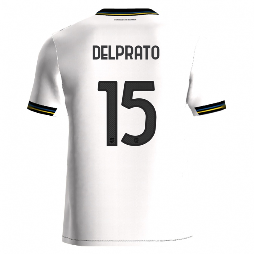 גברים Enrico Delprato #15 לבן שחור ג'רזי ביתית 2025/26 חולצה קצרה