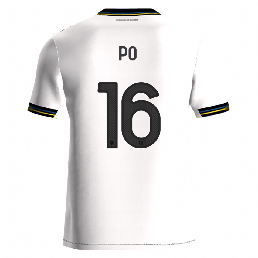 גברים Federico Po #16 לבן שחור ג'רזי ביתית 2025/26 חולצה קצרה