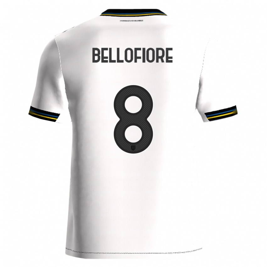 גברים ניקולה בלופיור #8 לבן שחור ג'רזי ביתית 2025/26 חולצה קצרה