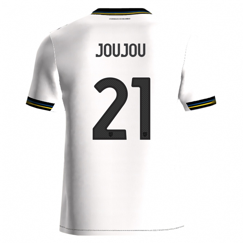 גברים Antoine Joujou #21 לבן שחור ג'רזי ביתית 2025/26 חולצה קצרה