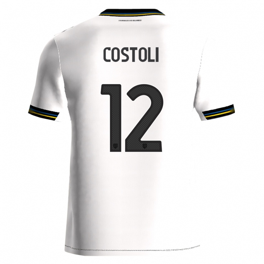 גברים Luca Costoli #12 לבן שחור ג'רזי ביתית 2025/26 חולצה קצרה