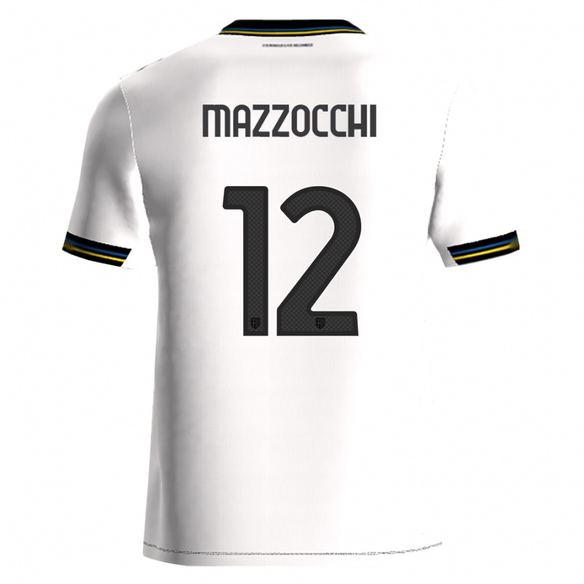 גברים Alessandro Mazzocchi #12 לבן שחור ג'רזי ביתית 2025/26 חולצה קצרה