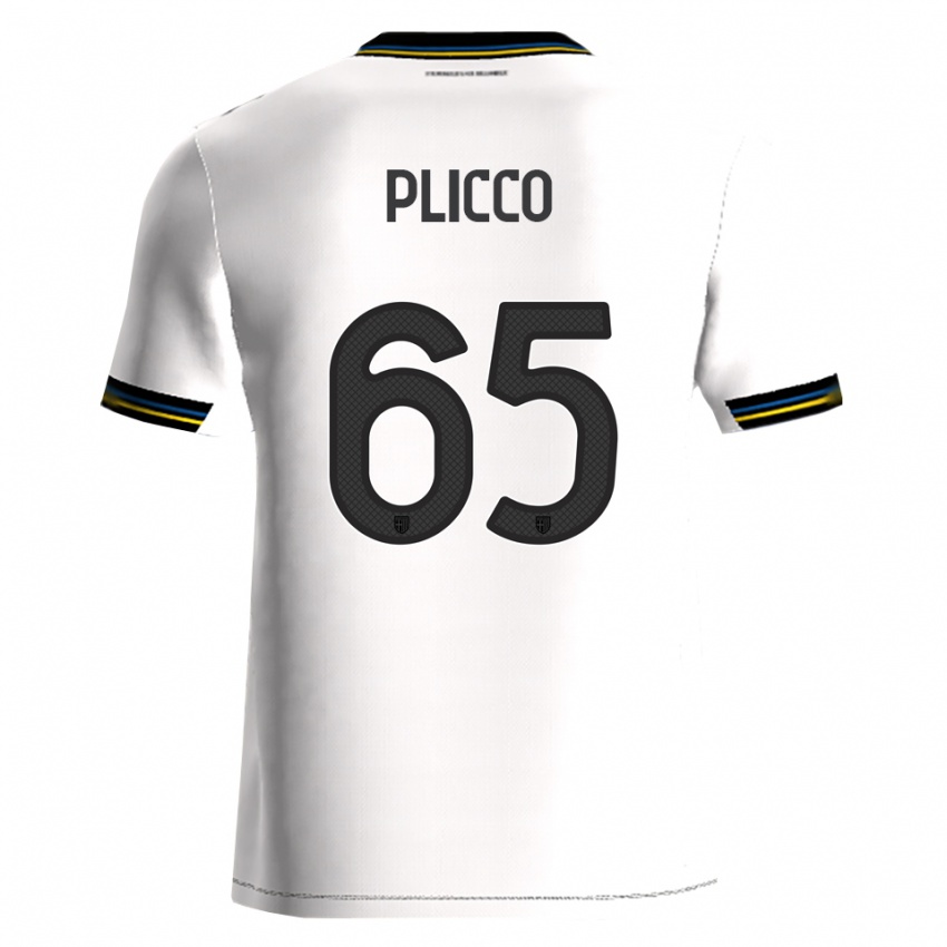 גברים Elia Plicco #65 לבן שחור ג'רזי ביתית 2025/26 חולצה קצרה