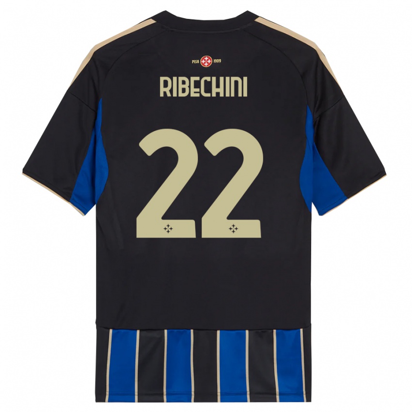 גברים Michele Ribechini #22 שחור כחול ג'רזי ביתית 2025/26 חולצה קצרה