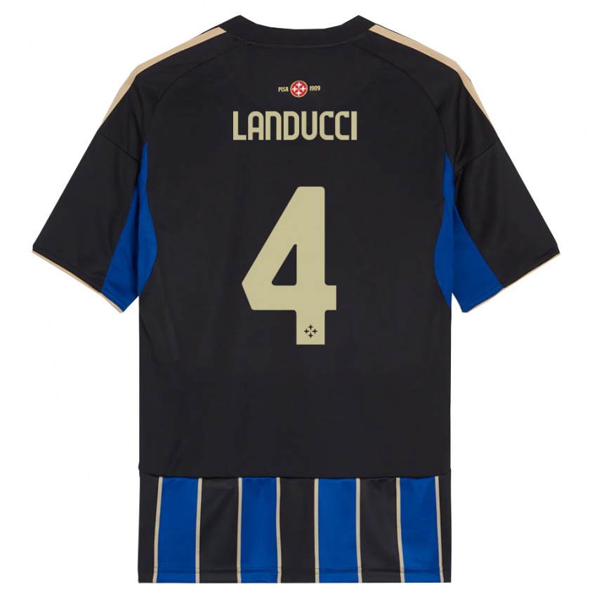 גברים Umberto Landucci #4 שחור כחול ג'רזי ביתית 2025/26 חולצה קצרה