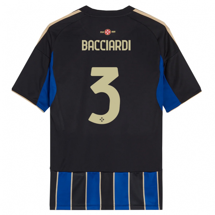 גברים Lorenzo Bacciardi #3 שחור כחול ג'רזי ביתית 2025/26 חולצה קצרה