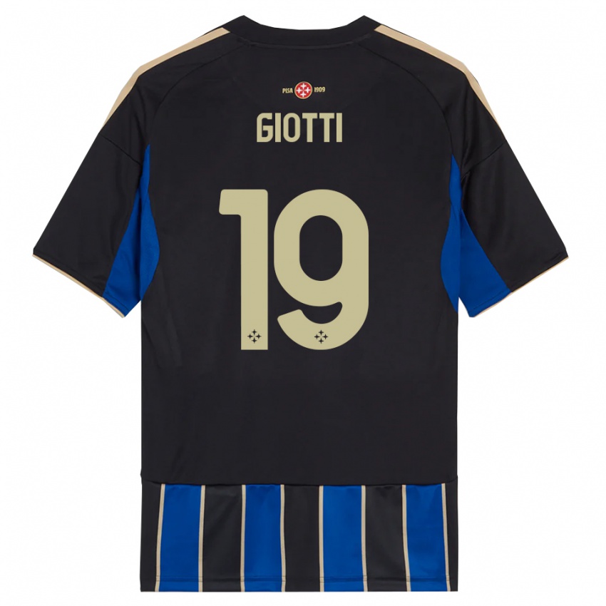 גברים Emanuele Giotti #19 שחור כחול ג'רזי ביתית 2025/26 חולצה קצרה