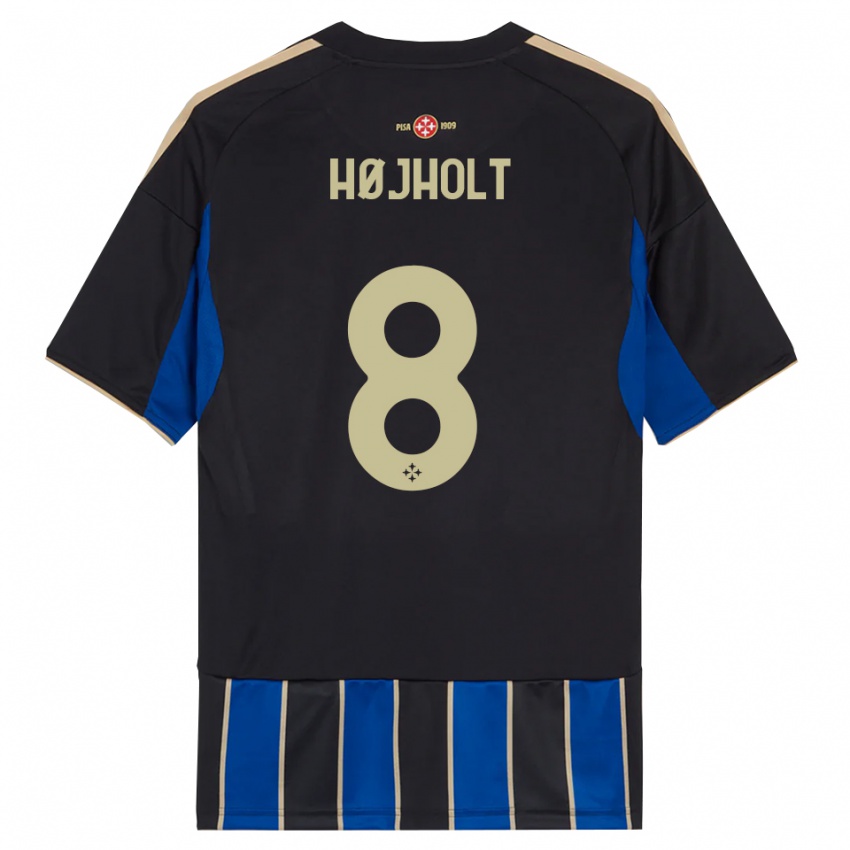 גברים Malthe Højholt #8 שחור כחול ג'רזי ביתית 2025/26 חולצה קצרה
