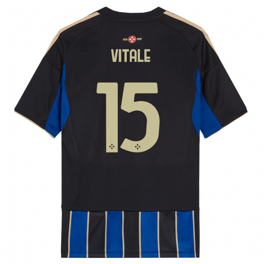 גברים Riccardo Vitale #15 שחור כחול ג'רזי ביתית 2025/26 חולצה קצרה