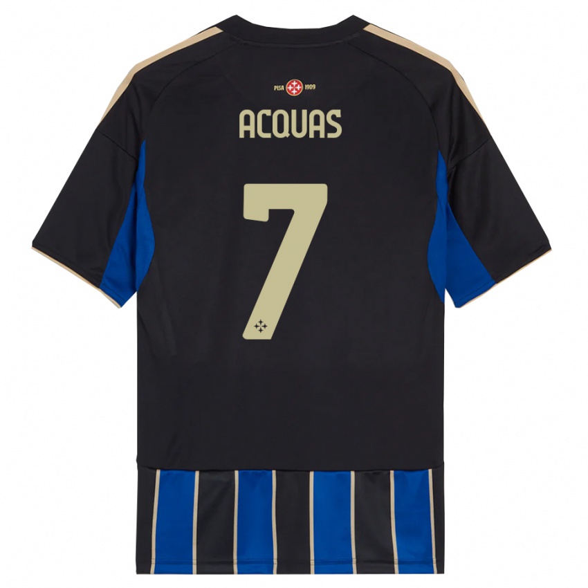 גברים Tommaso Acquas #7 שחור כחול ג'רזי ביתית 2025/26 חולצה קצרה