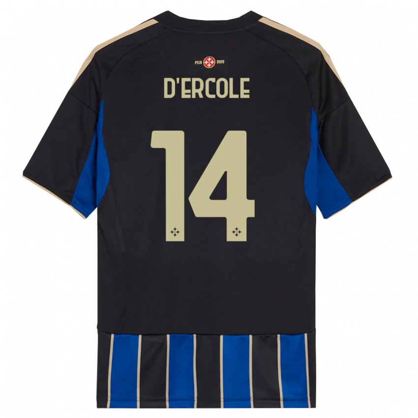 גברים Enrico D'ercole #14 שחור כחול ג'רזי ביתית 2025/26 חולצה קצרה