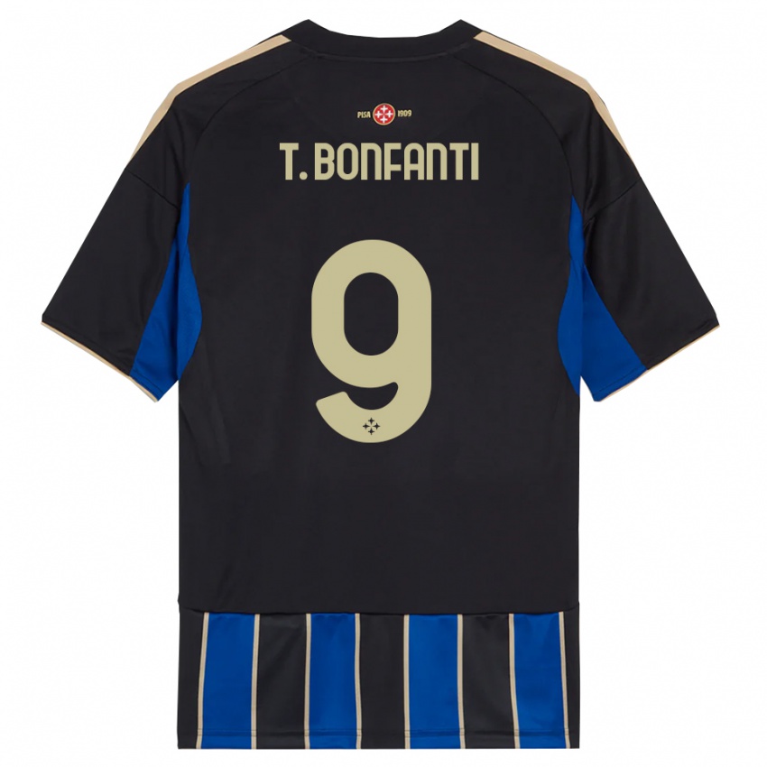 גברים Thomas Bonfanti #9 שחור כחול ג'רזי ביתית 2025/26 חולצה קצרה