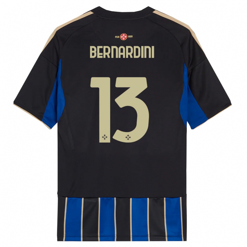 גברים Andrea Bernardini #13 שחור כחול ג'רזי ביתית 2025/26 חולצה קצרה