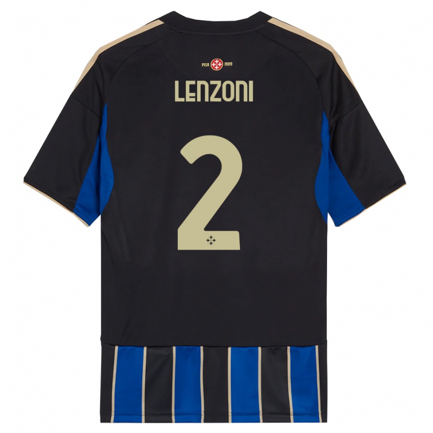 גברים Samuele Lenzoni #2 שחור כחול ג'רזי ביתית 2025/26 חולצה קצרה