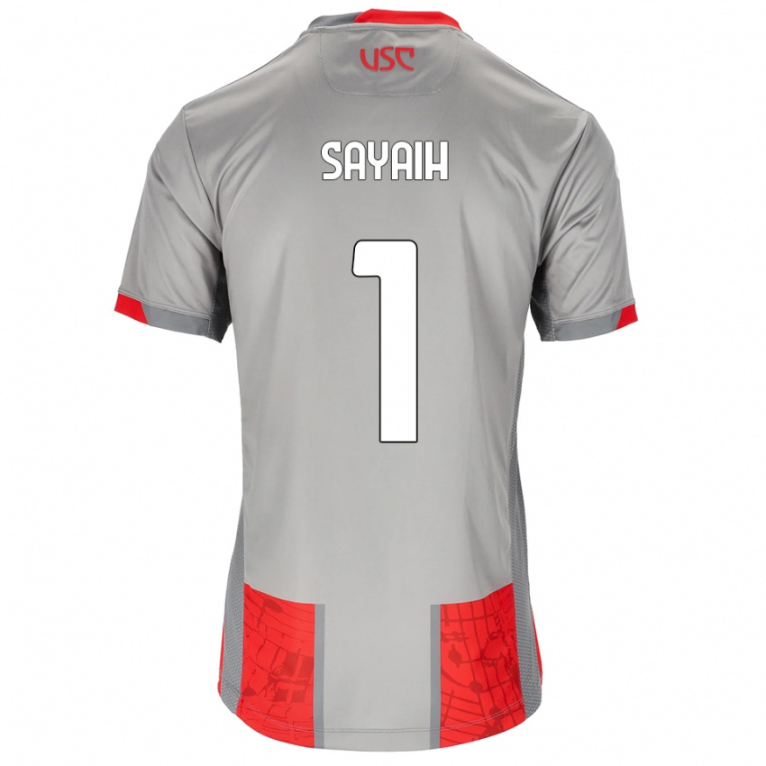 גברים Ilyas Sayaih #1 אדום אפור ג'רזי ביתית 2025/26 חולצה קצרה