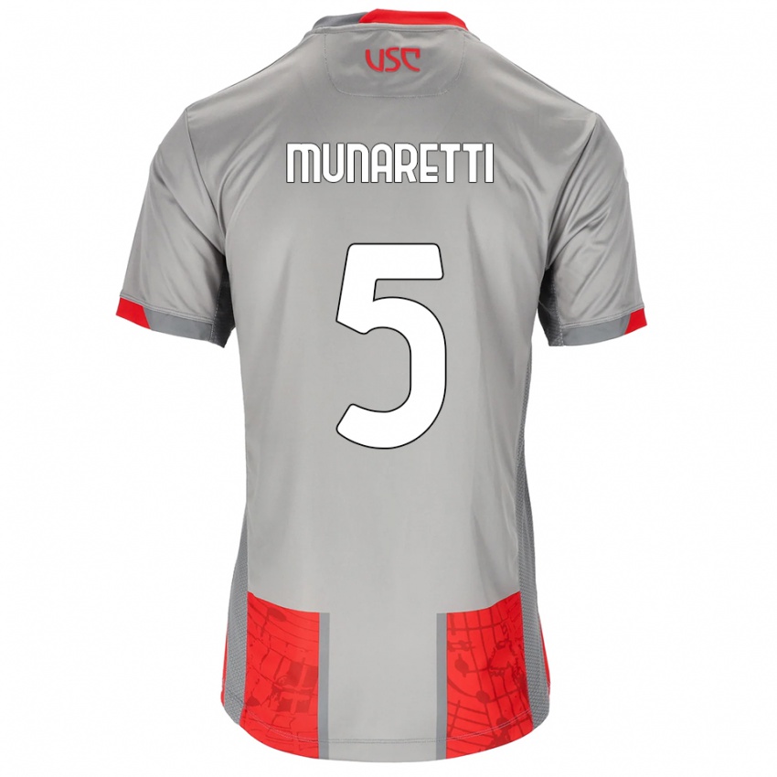 גברים Luca Munaretti #5 אדום אפור ג'רזי ביתית 2025/26 חולצה קצרה