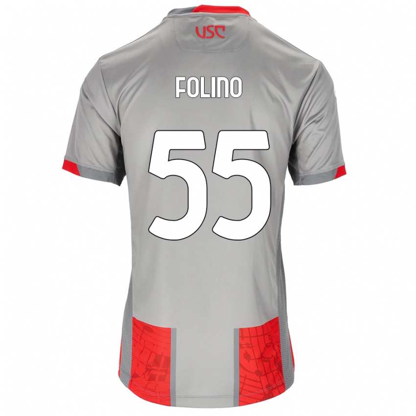גברים Francesco Folino #55 אדום אפור ג'רזי ביתית 2025/26 חולצה קצרה