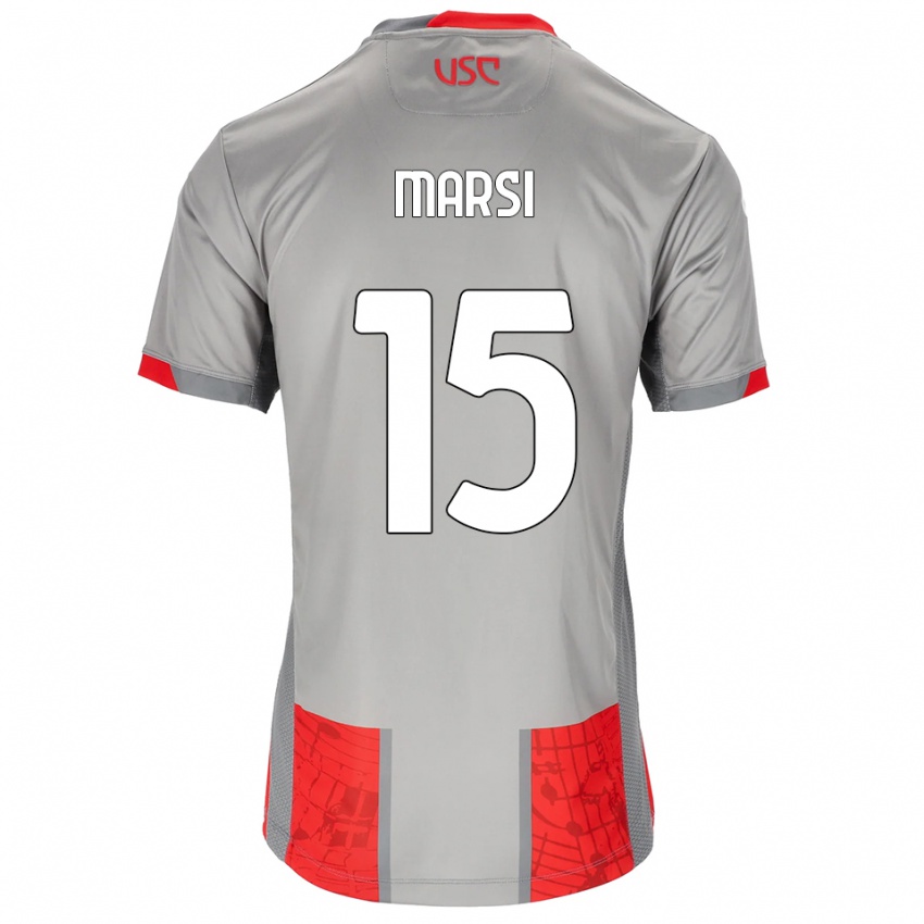 גברים Simone Marsi #15 אדום אפור ג'רזי ביתית 2025/26 חולצה קצרה