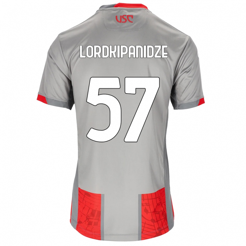 גברים Dachi Lordkipanidze #57 אדום אפור ג'רזי ביתית 2025/26 חולצה קצרה