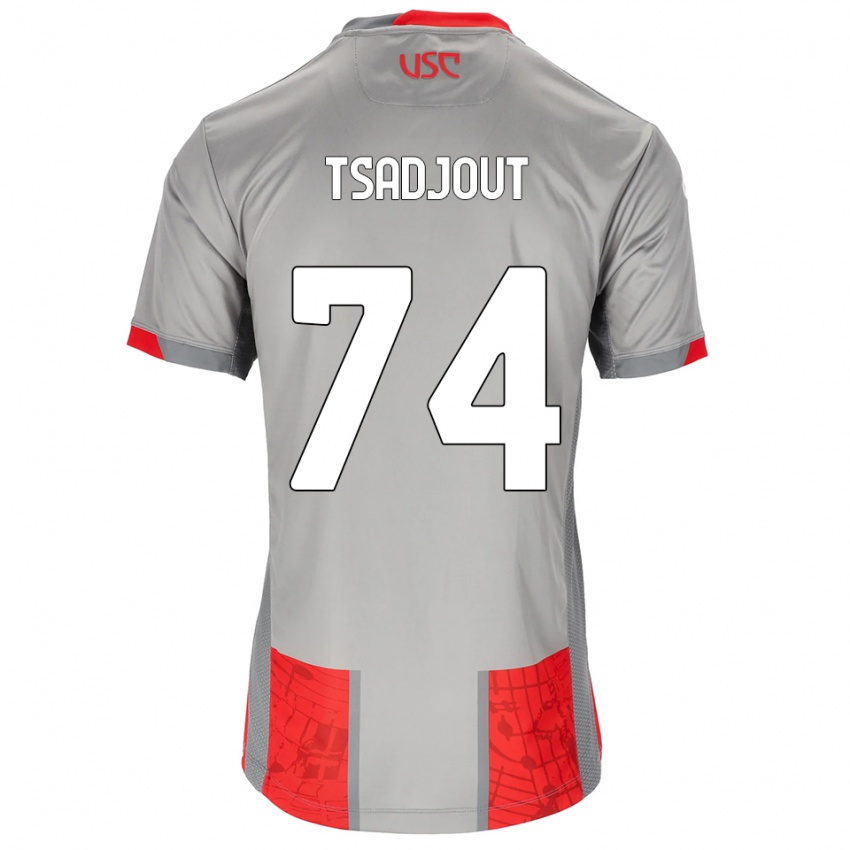 גברים Frank Tsadjout #74 אדום אפור ג'רזי ביתית 2025/26 חולצה קצרה
