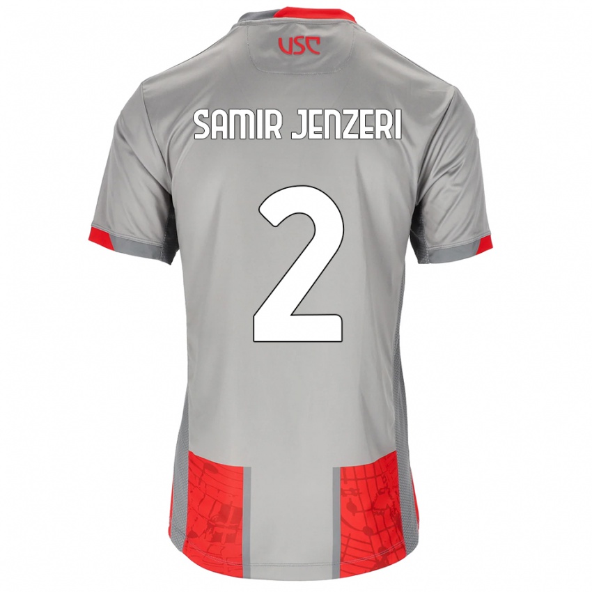 גברים Gabriele Samir Jenzeri #2 אדום אפור ג'רזי ביתית 2025/26 חולצה קצרה