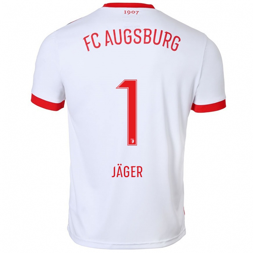 גברים Tobias Jäger #1 לבן אדום ג'רזי ביתית 2025/26 חולצה קצרה