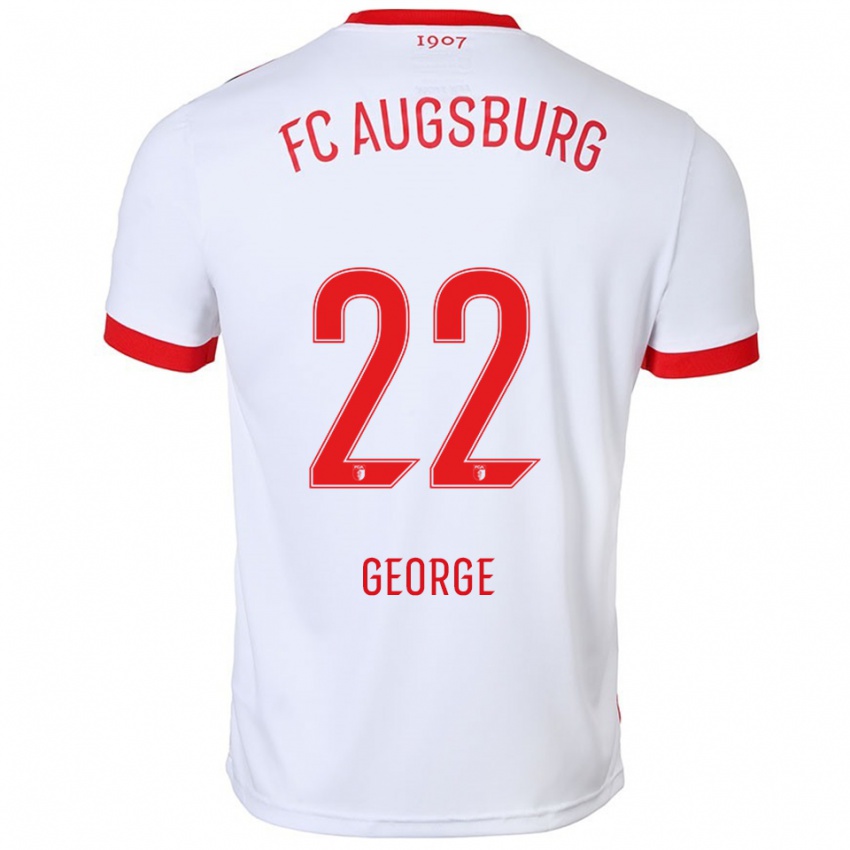 גברים Noah George #22 לבן אדום ג'רזי ביתית 2025/26 חולצה קצרה
