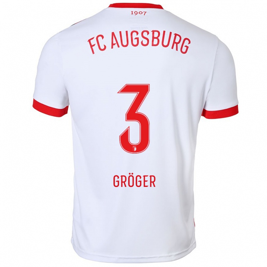 גברים Elias Gröger #3 לבן אדום ג'רזי ביתית 2025/26 חולצה קצרה
