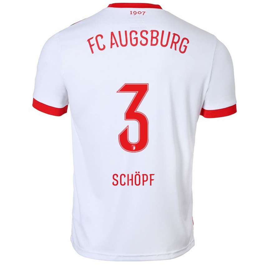 גברים Julia Schöpf #3 לבן אדום ג'רזי ביתית 2025/26 חולצה קצרה